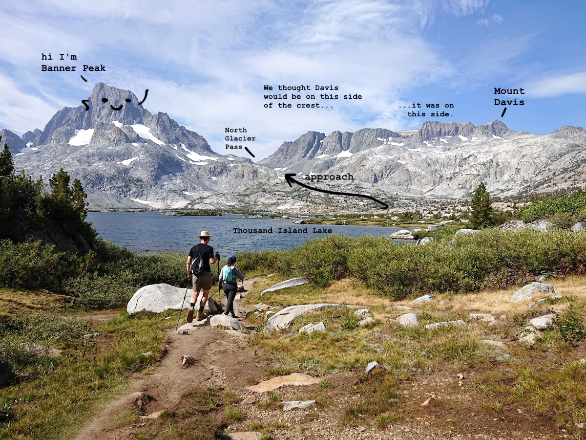 Thousand Island Lake and the crest to Mount Davis
