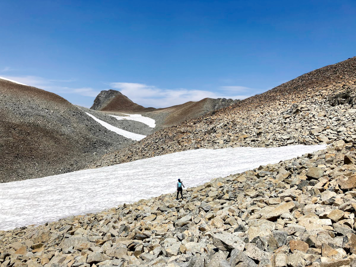 looking at towards the summit