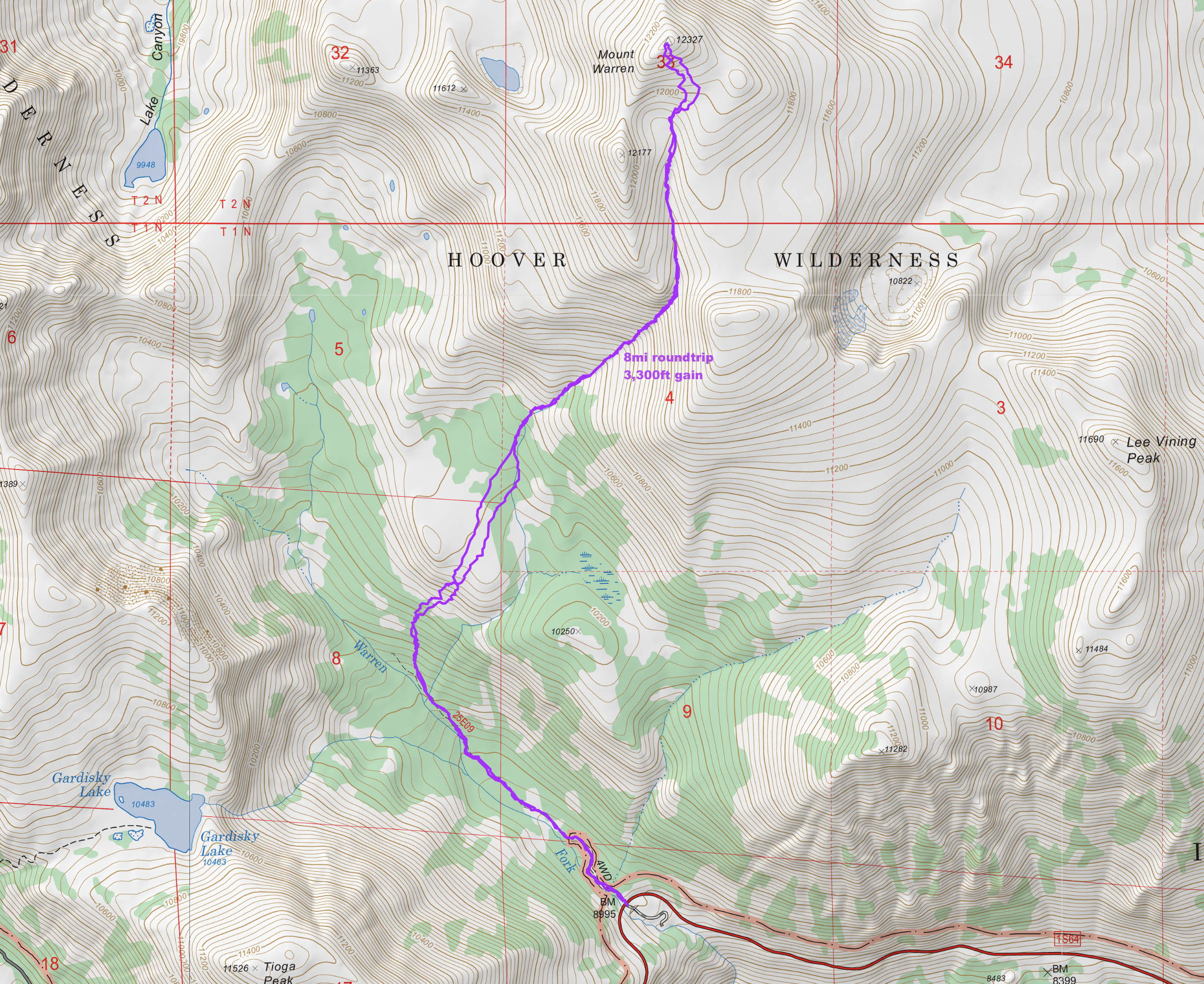 trail map for mount warren