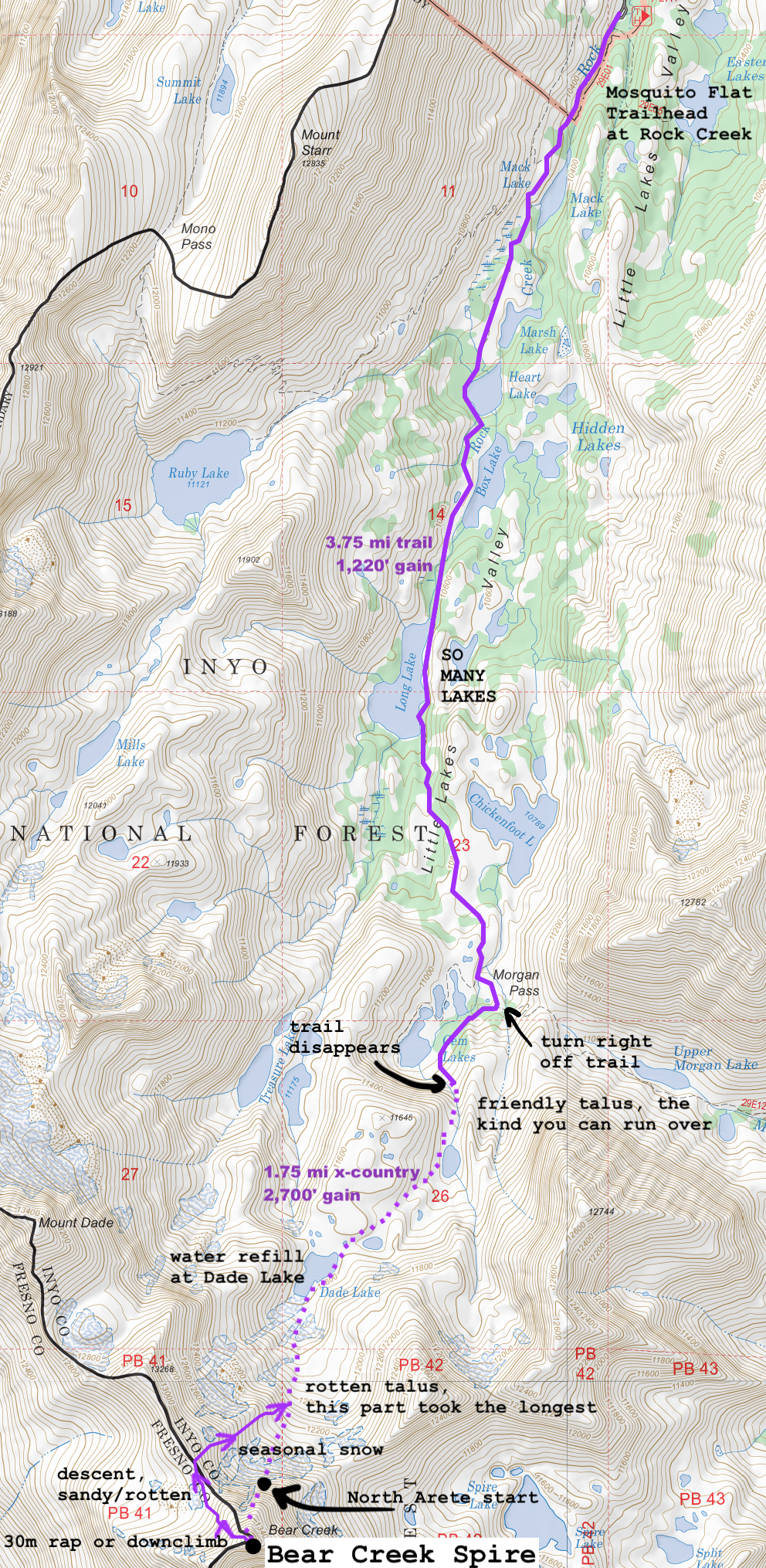 bear creek spire approach map