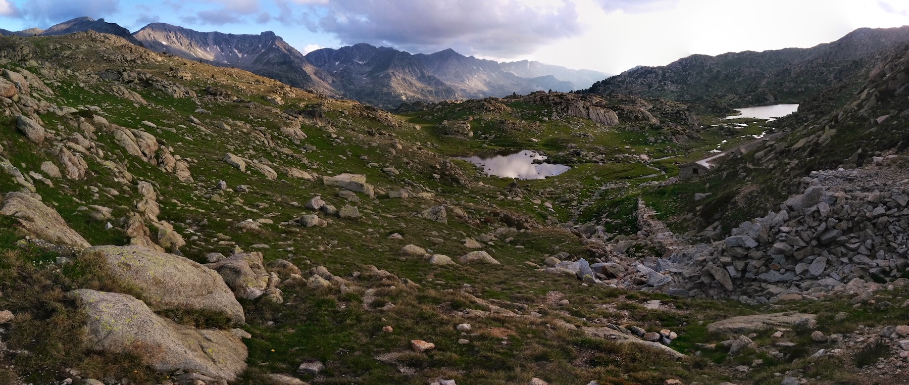 Spanish Pyrenees alpine dusk view