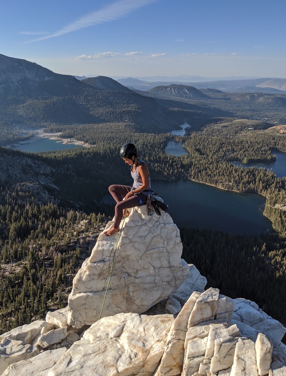 The namesake crystal at the top of the classic North Arete (5.6/5.8) climb.