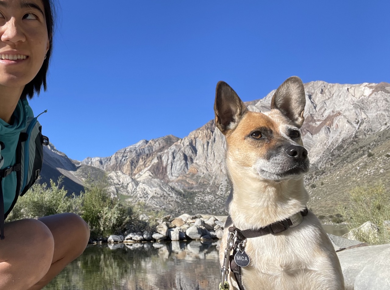 Trailhead at Convict Lake, with a view of Laurel Mountain behind my head