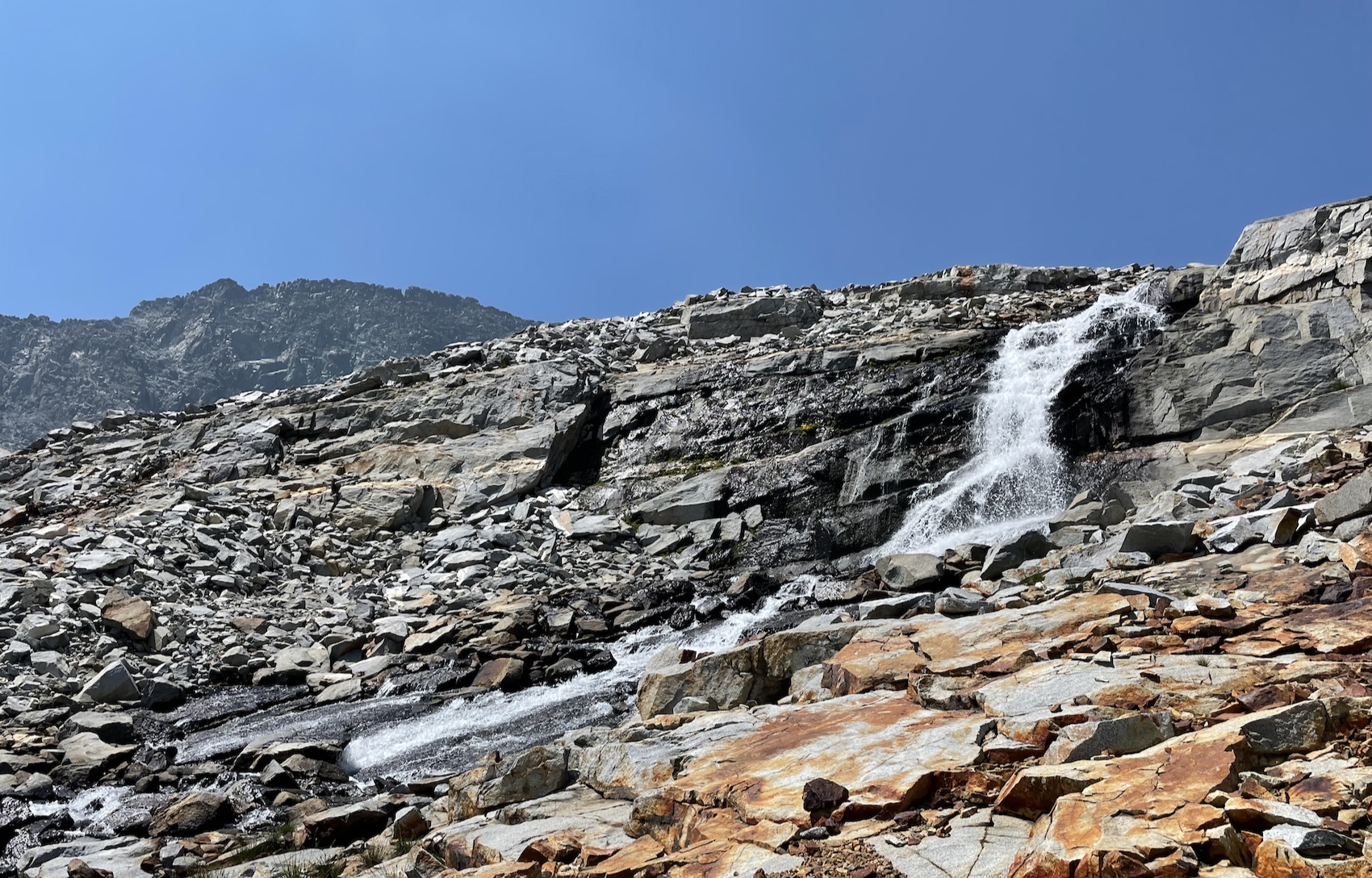 Waterfall on the way to upper Marie Lakes