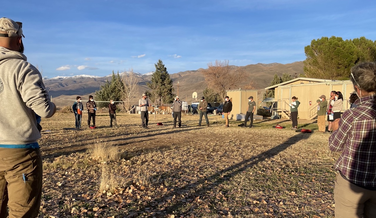 Circling up to debrief after a scenario